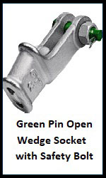 Green Pin Open Wedge Socket With Safety Bolt
